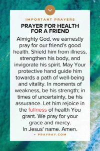 Good health prayer for a friend