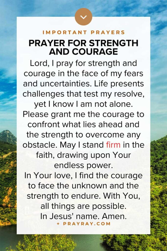 Prayer for strength and courage