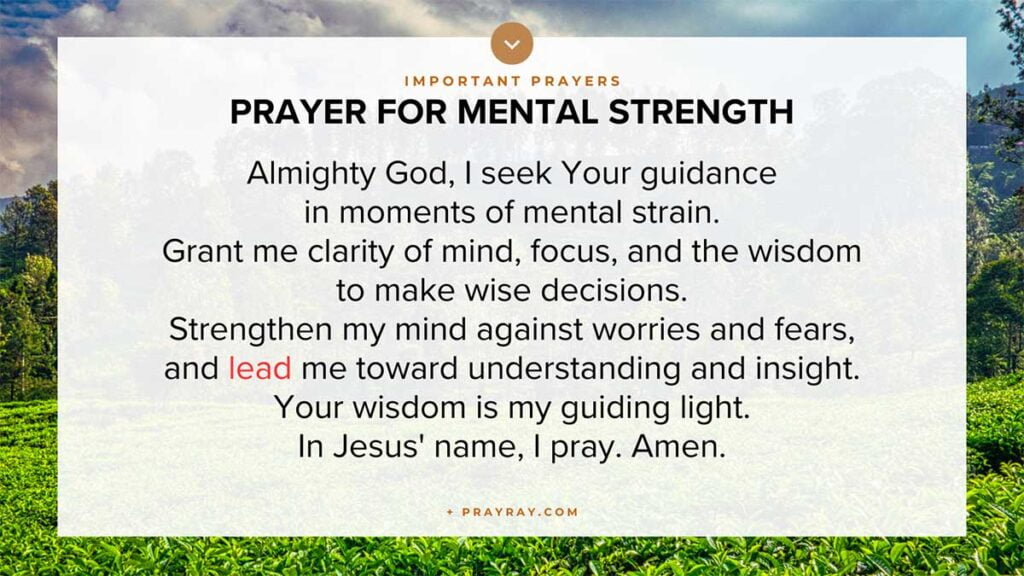 Prayer for mental fortitude and strength