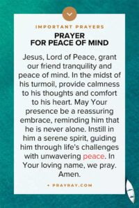 Prayer for peace of mind
