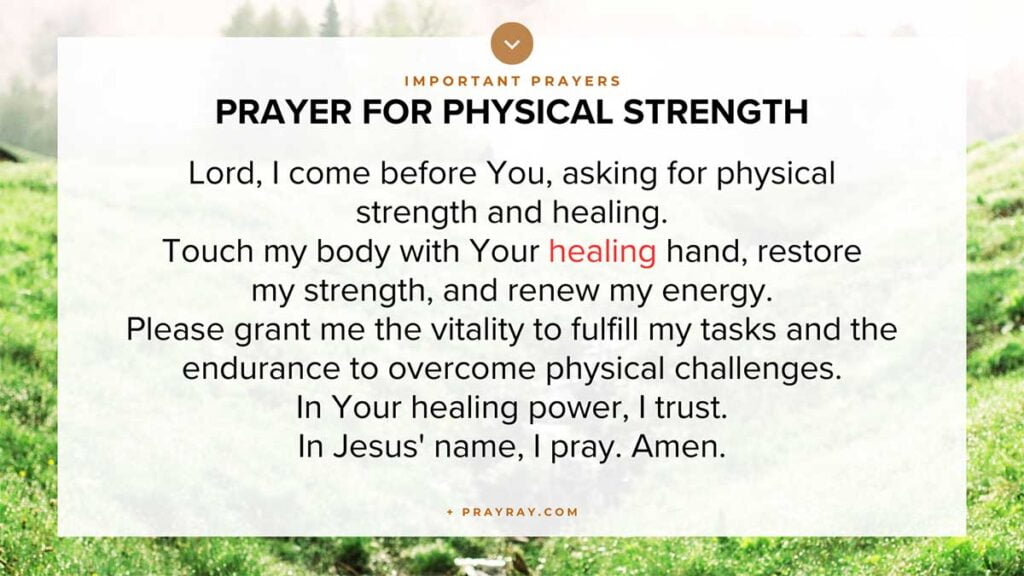 Prayer for physical strength and healing