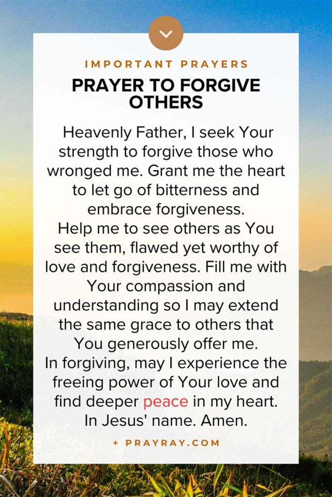 Prayer to forgive others