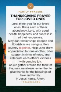Thanksgiving prayer for loved ones