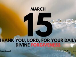 Daily Divine Forgiveness daily Devotional for March 15