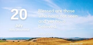 Beyond the Need for Spectacle – Daily Devotional for July 20 Beyond the Need for Spectacle daily Devotional for July 20